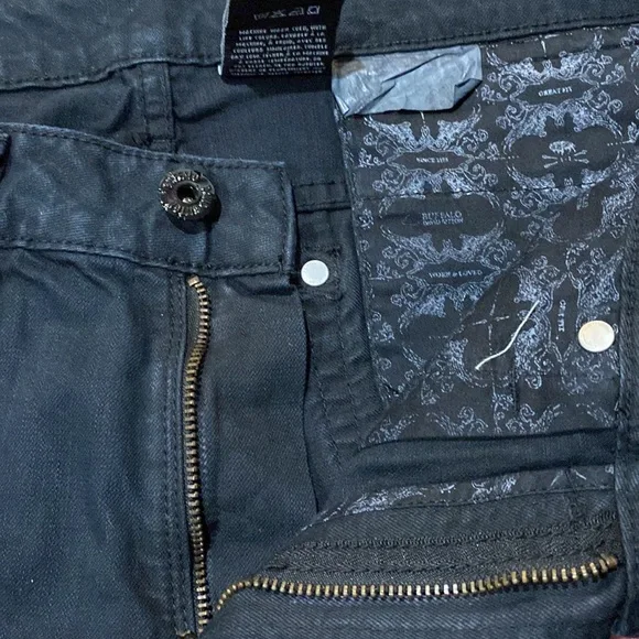 NWT Buffalo David Bitton SAMPLE Black Straight Denim Jeans #B10 - Picture 7 of 11